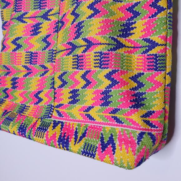 Woven Tote Handbag Multicolor Eco Lightweight Summer Beach Shopper Bag - Picture 3 of 9